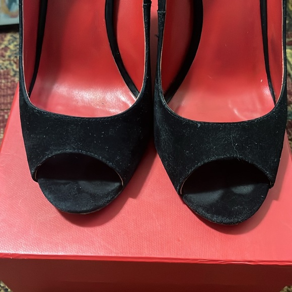 Sexy Charles Jourdan size 9.5 M Suede Peep Toe Heels - Picture 4 of 12